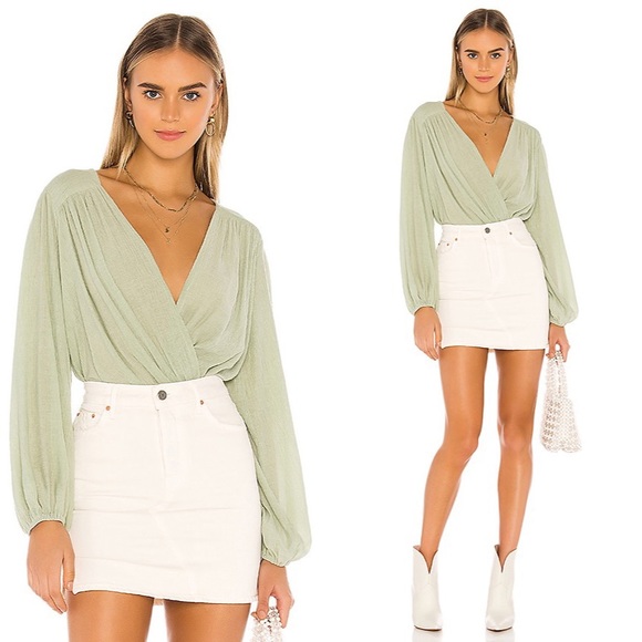 Free People Tops - 💕NWT Free People Check On It Wrap Top Green